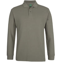 JB's Wear 2PCL 320g L/S Popcorn Cotton Polo - Front View | color:Slate|view:front