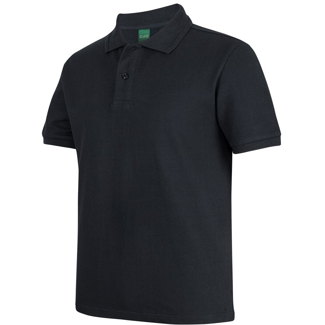 JB's Wear 2PCS 320g Popcorn Cotton Polo - Side View | color:Black|view:side
