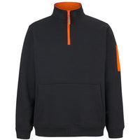JB's Wear 6CHF 350 Premium Trade 1/2 Zip Fleece - Front View | color:Black/Orange|view:front
