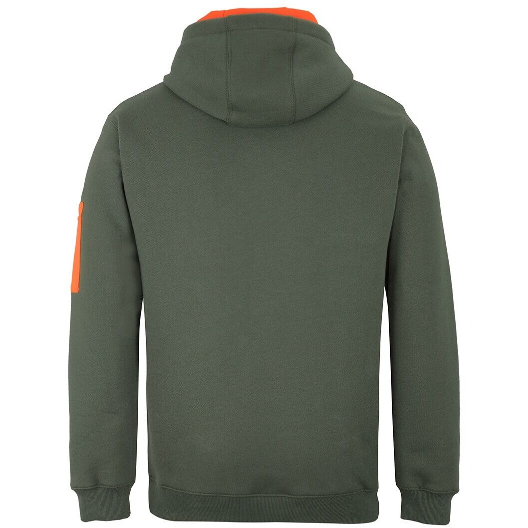 JB's Wear 6CFH 350 Premium Trade Hoodie - Back View | color:Army/Orange|view:back