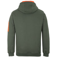 JB's Wear 6CFH 350 Premium Trade Hoodie - Back View | color:Army/Orange|view:back