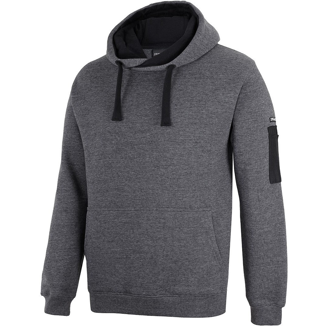 JB's Wear 6CFH 350 Premium Trade Hoodie - Side View | color:Charcoal Marle/Black|view:side
