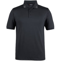 JB's Wear 7S4P 4 Stripe S/S Stretch Polo - Front View | color:Black/Charcoal|view:front
