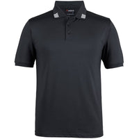 JB's Wear 7S4P 4 Stripe S/S Stretch Polo - Front View | color:Black/White|view:front