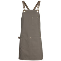 JB's Wear 5ACBP 65x75 Brass Eyelet Canvas Apron with PU Strap - Front View | color:Latte/Latte|view:front