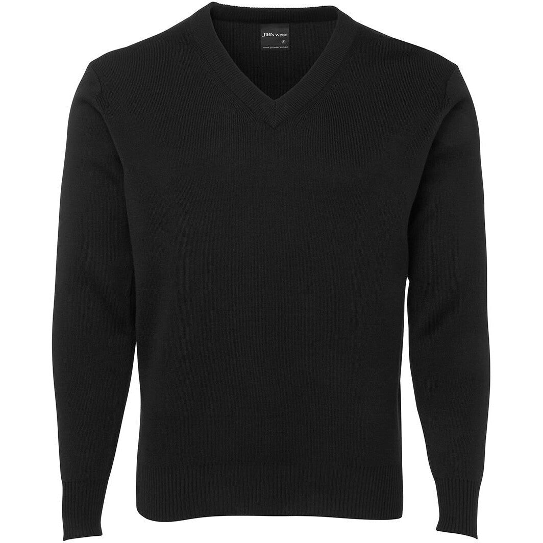 JB's Wear 6J Adults Knitted Jumper - Front View | color:Black|view:front