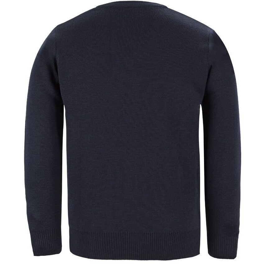 JB's Wear 6J Adults Knitted Jumper - Back View | color:Navy|view:back