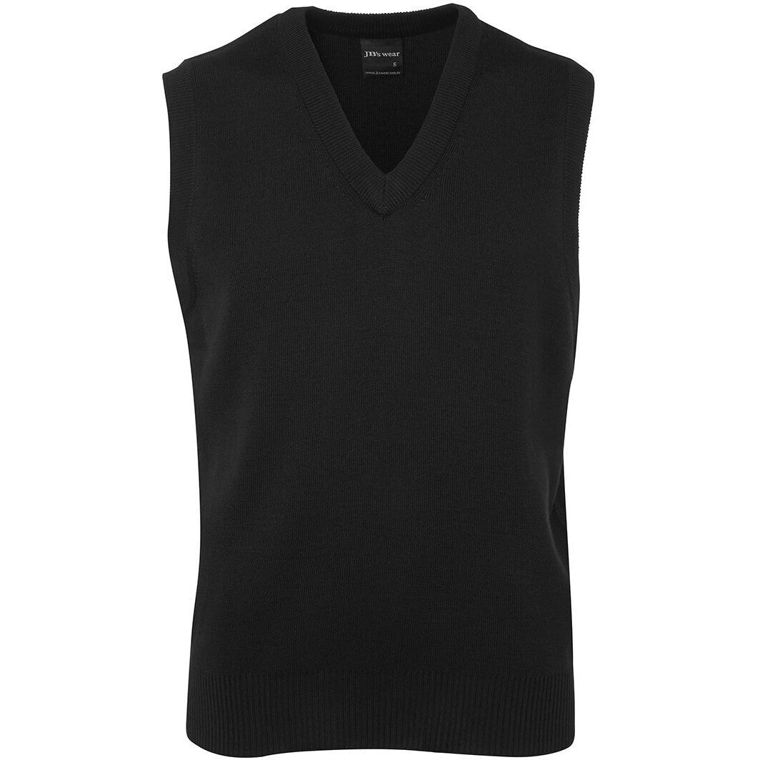 JB's Wear 6V Adults Knitted Vest - Front View | color:Black|view:front