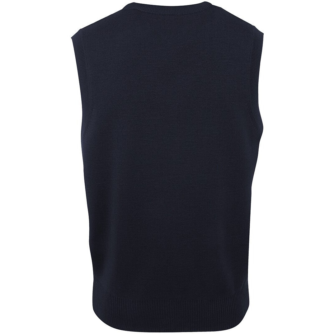 JB's Wear 6V Adults Knitted Vest - Back View | color:Navy|view:back