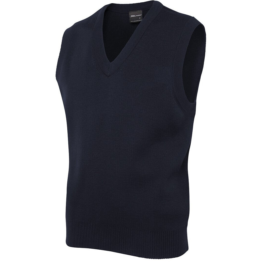JB's Wear 6V Adults Knitted Vest - Side View | color:Navy|view:side