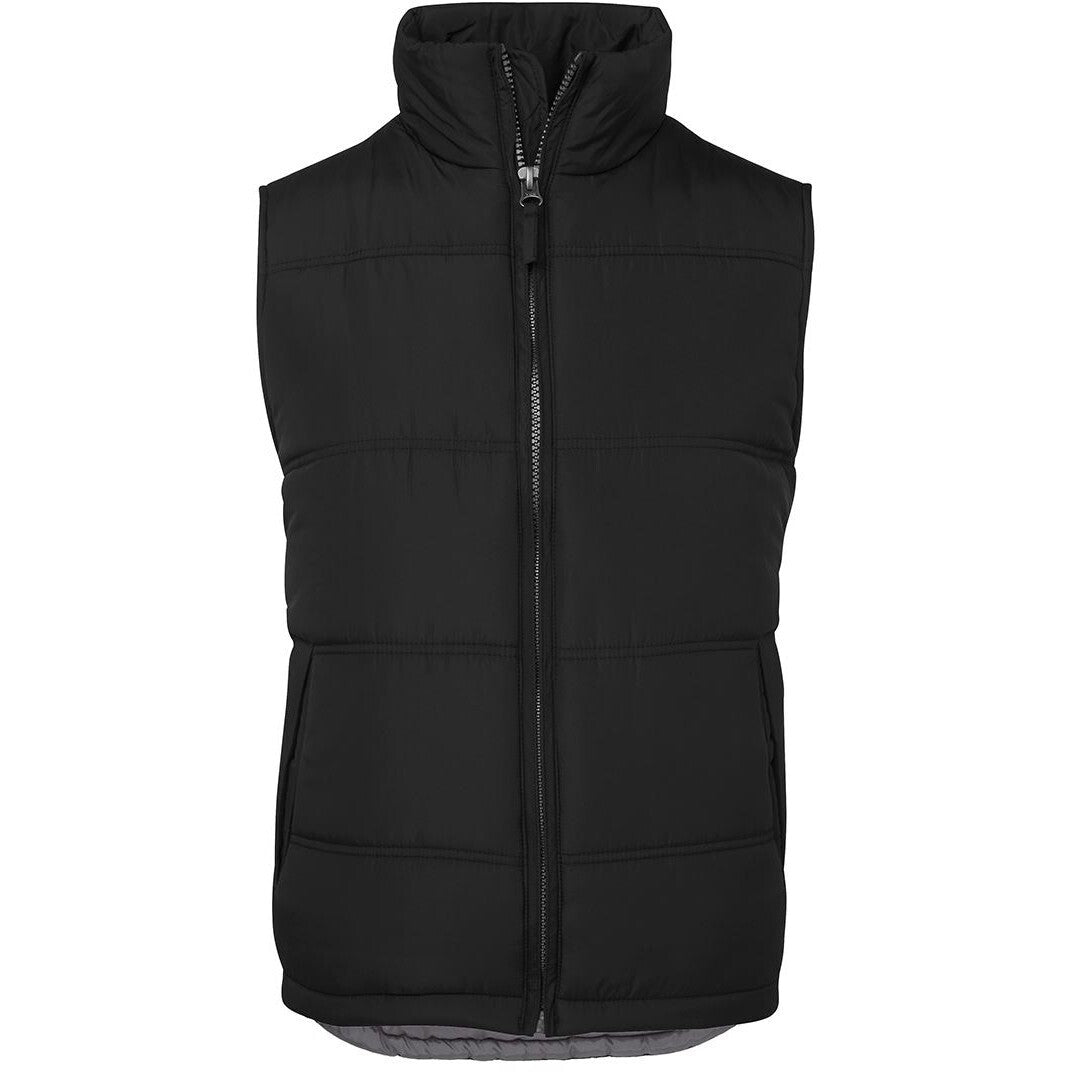 JB's Wear 3ADV Adventure Puffer Vest - Front View | color:Black/Grey|view:front