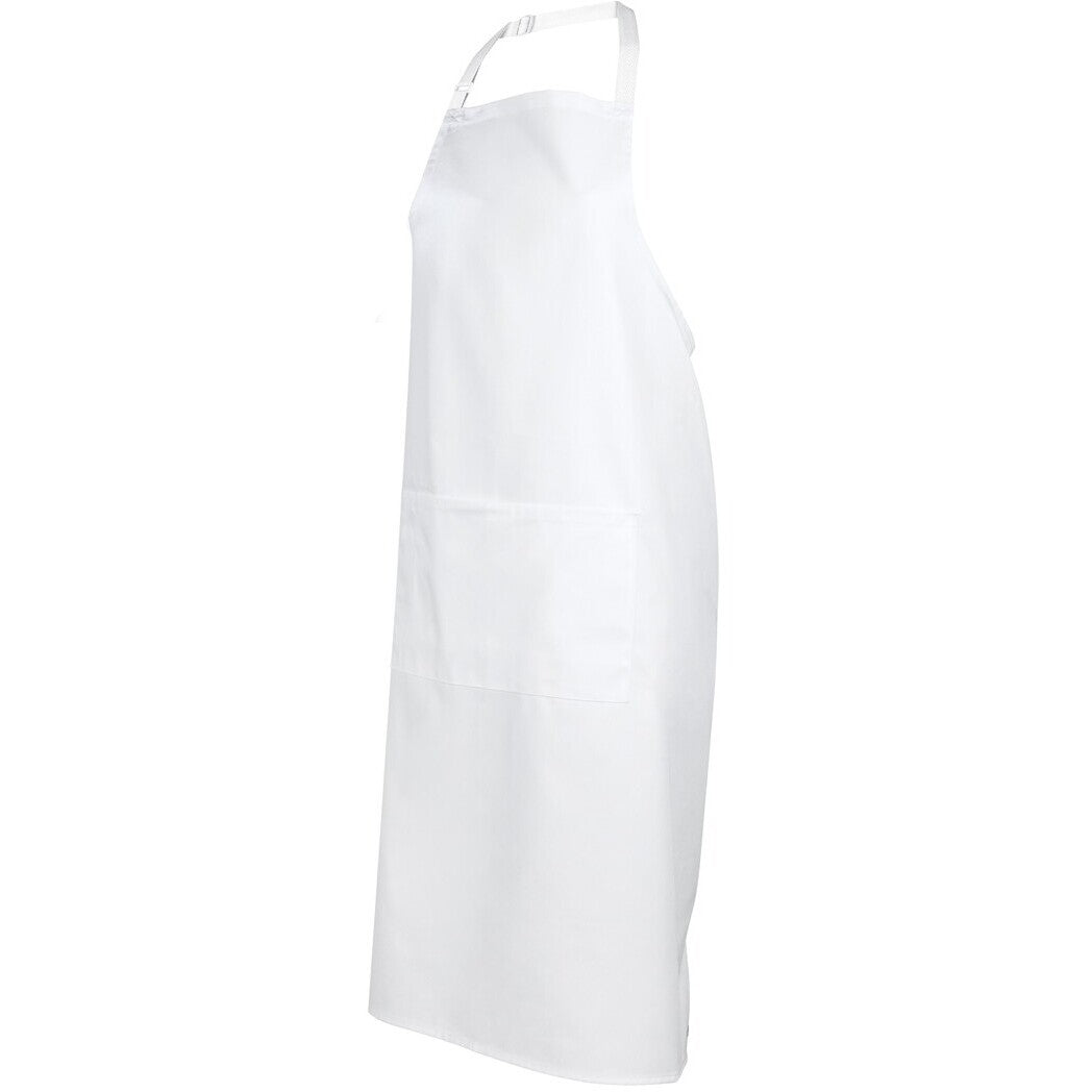 JB's Wear 5A Apron With Pocket - Side View | color:White|view:side