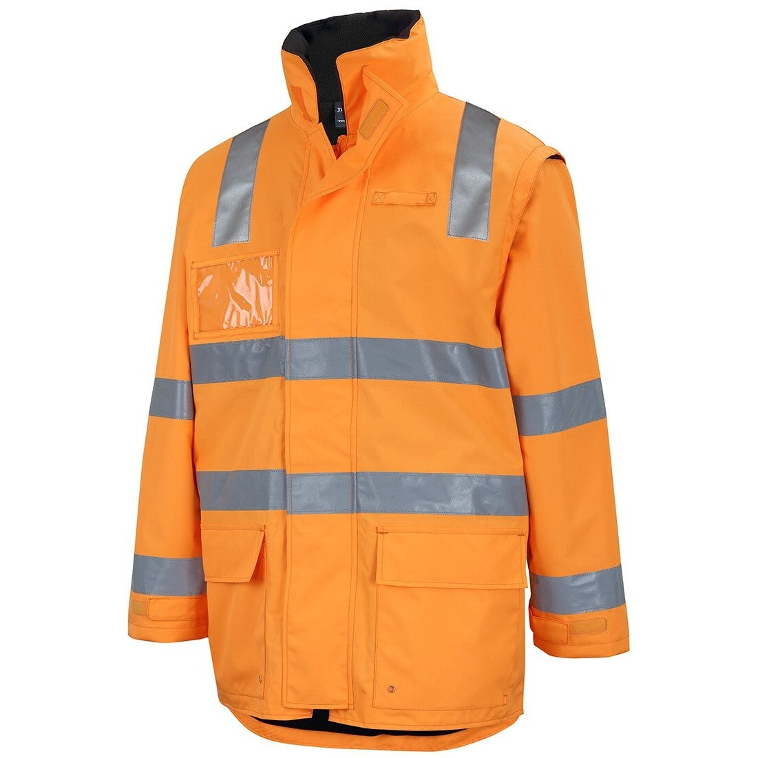 JB's Wear 6DARL AUST. Rail (D+N) Zip Off Sleeve Longline Jacket - Side View | color:Orange|view:side
