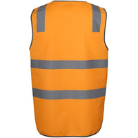 JB's Wear 6DVTV Aust. Rail (D+N) Zip Safety Vest - Back View | color:Orange|view:back