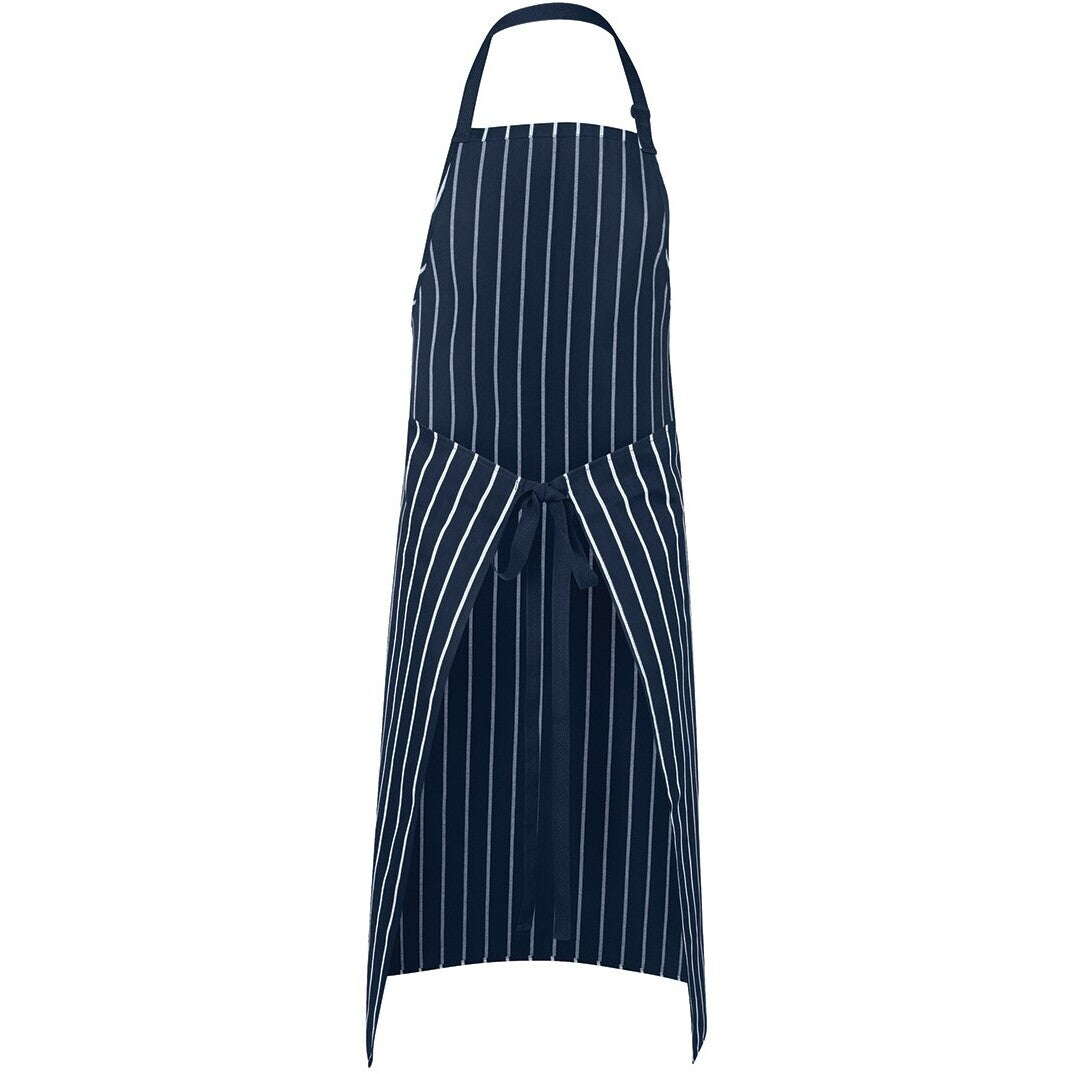 JB's Wear 5BSNP Bib Striped Without Pocket - Back View | color:Navy/White|view:back