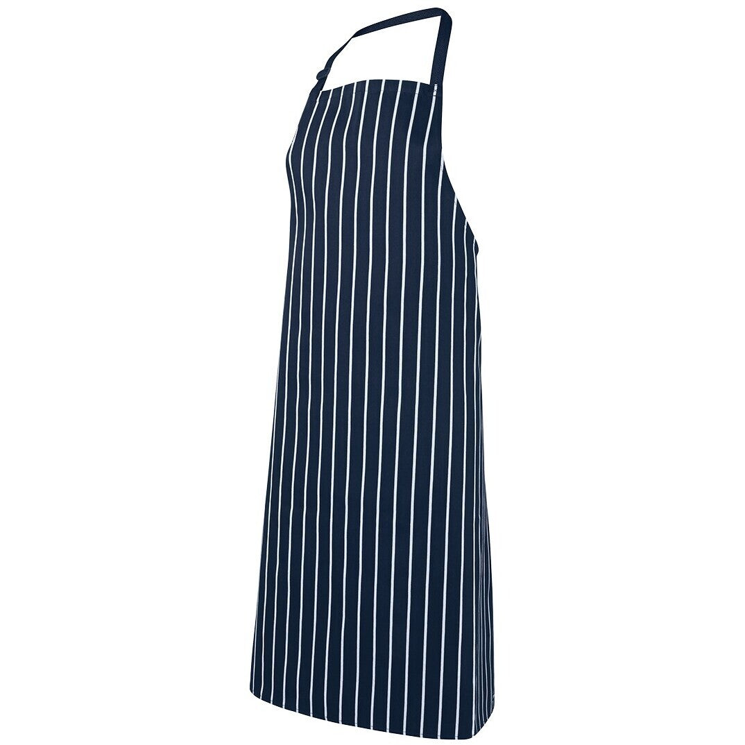 JB's Wear 5BSNP Bib Striped Without Pocket - Side View | color:Navy/White|view:side