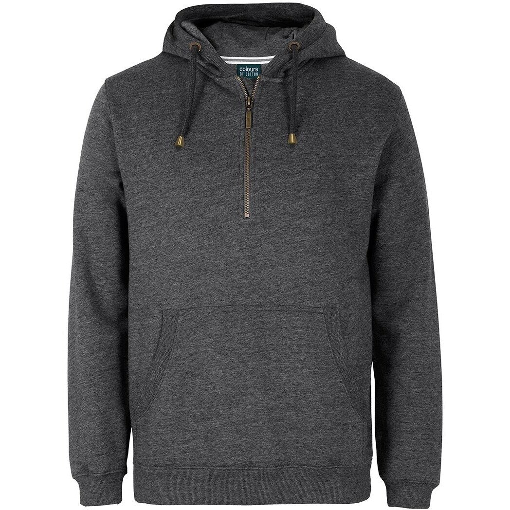 JB's Wear S3FHZ Brass 1/2 Zip Hoodie - Front View | color:Graphite Marle|view:front