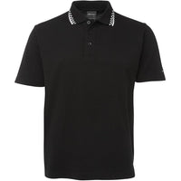 JB's Wear 5MP Chef Polo - Front View | color:Black/White|view:front
