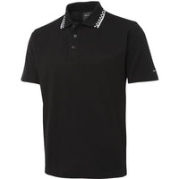 JB's Wear 5MP Chef Polo - Side View | color:Black/White|view:side