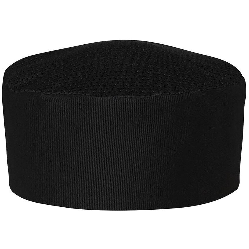 JB's Wear 5CVC Chef's Vented Cap - Front View | color:Black|view:front