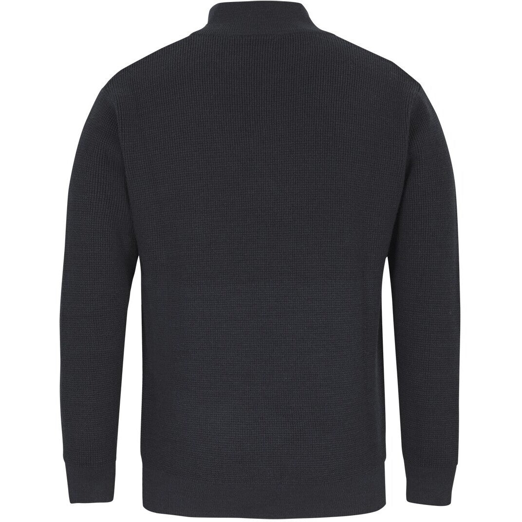 JB's Wear 6JCZ Chunky 1/2 Zip Jumper - Back View | color:Black|view:back