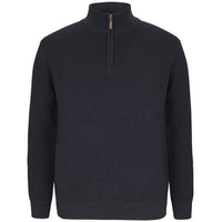 JB's Wear 6JCZ Chunky 1/2 Zip Jumper - Front View | color:Black|view:front