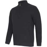 JB's Wear 6JCZ Chunky 1/2 Zip Jumper - Side View | color:Black|view:side