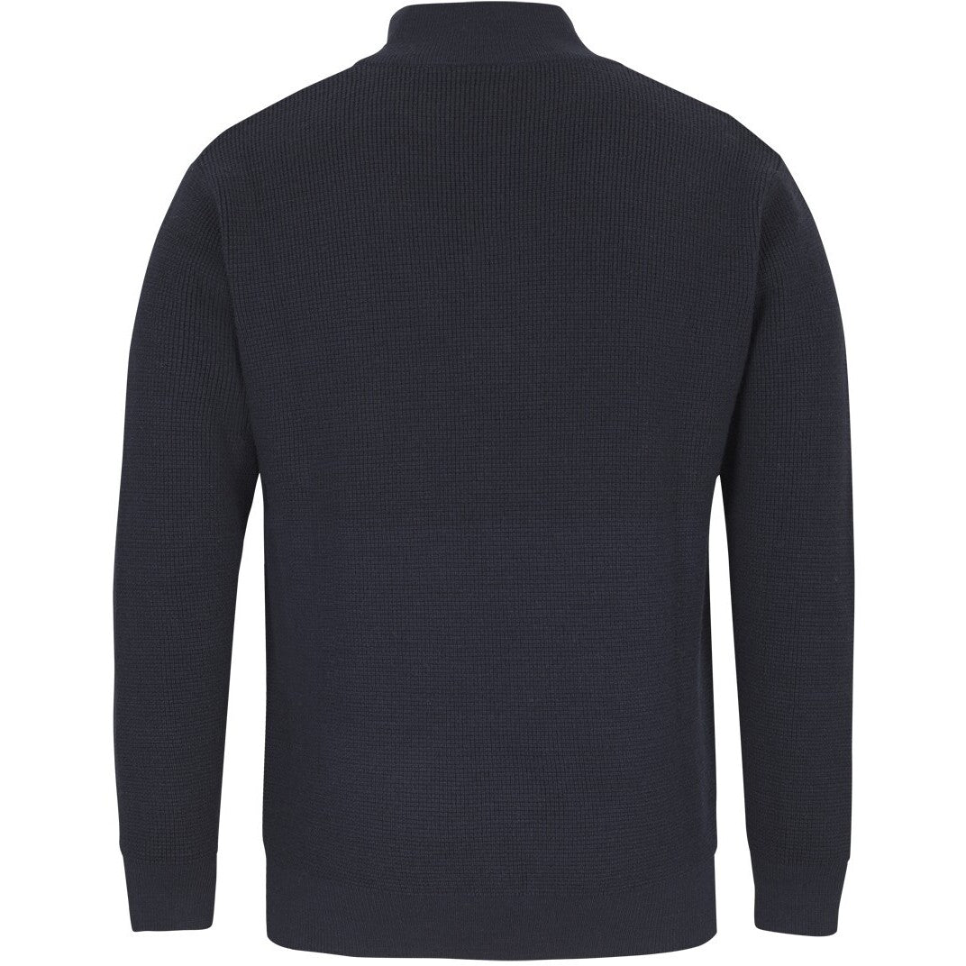 JB's Wear 6JCZ Chunky 1/2 Zip Jumper - Back View | color:Navy|view:back