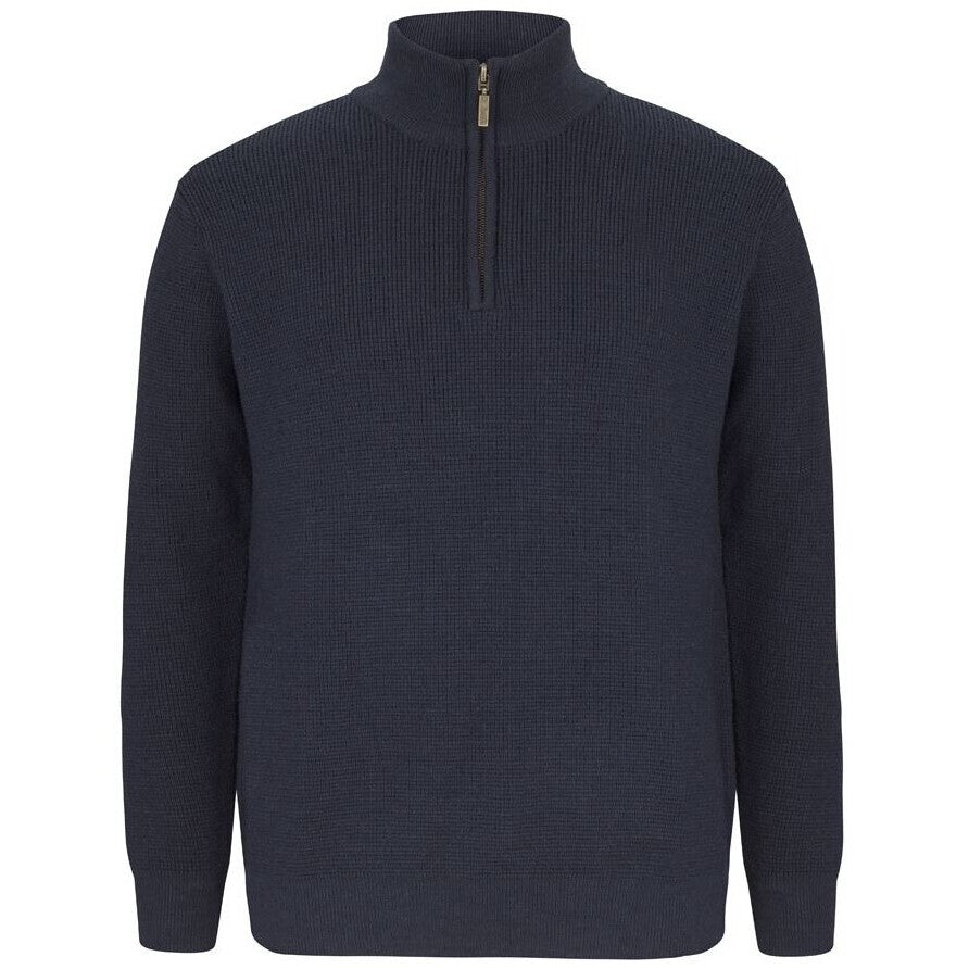 JB's Wear 6JCZ Chunky 1/2 Zip Jumper - Front View | color:Navy|view:front