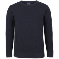 JB's Wear 6JCC Chunky Crew Neck Jumper - Front View | color:Navy|view:front