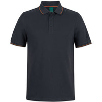 JB's Wear 2CCP Classic Polo - Front View | color:Black/Orange|view:front