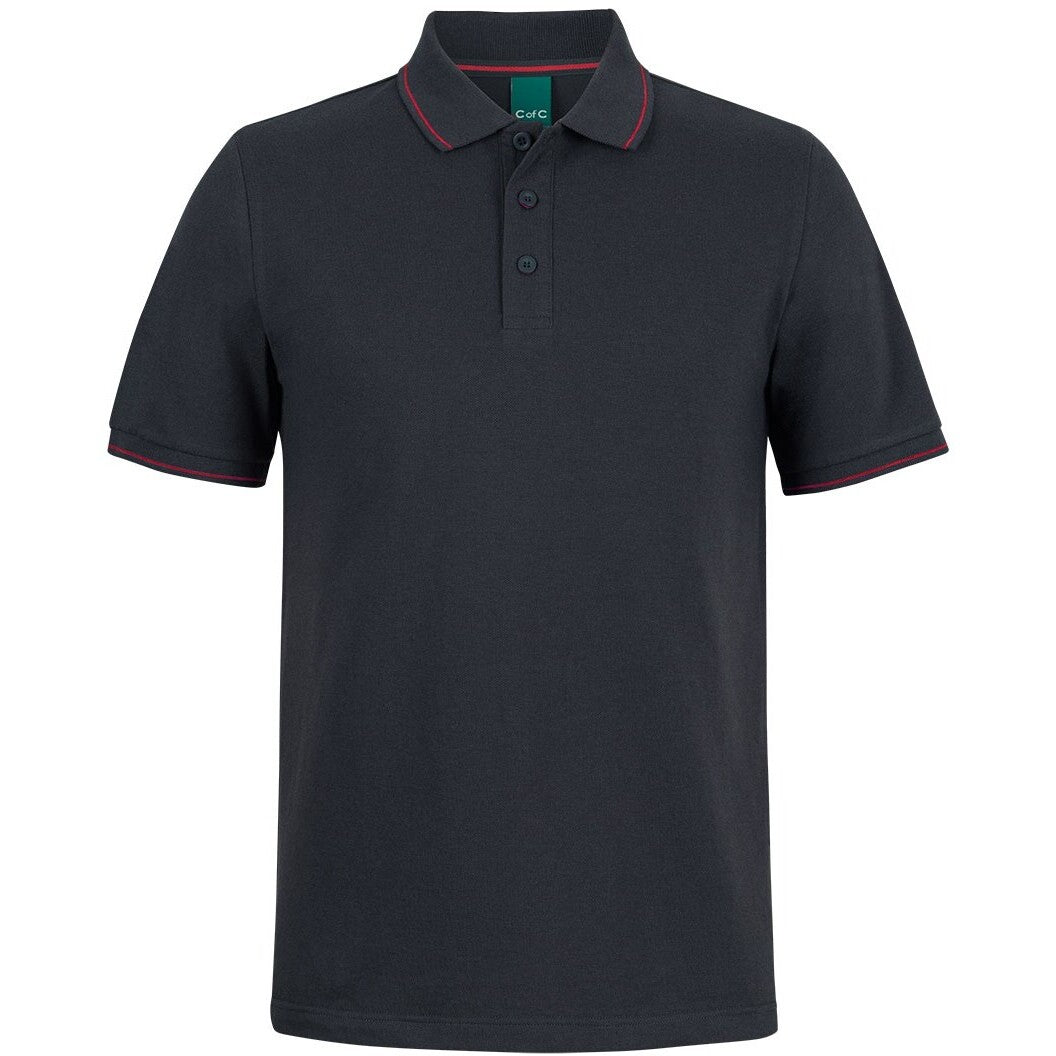 JB's Wear 2CCP Classic Polo - Front View | color:Black/Red|view:front