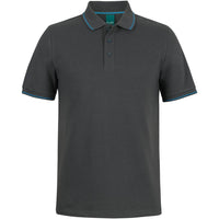 JB's Wear 2CCP Classic Polo - Front View | color:Gunmetal/Aqua|view:front