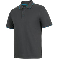 JB's Wear 2CCP Classic Polo - Side View | color:Gunmetal/Aqua|view:side