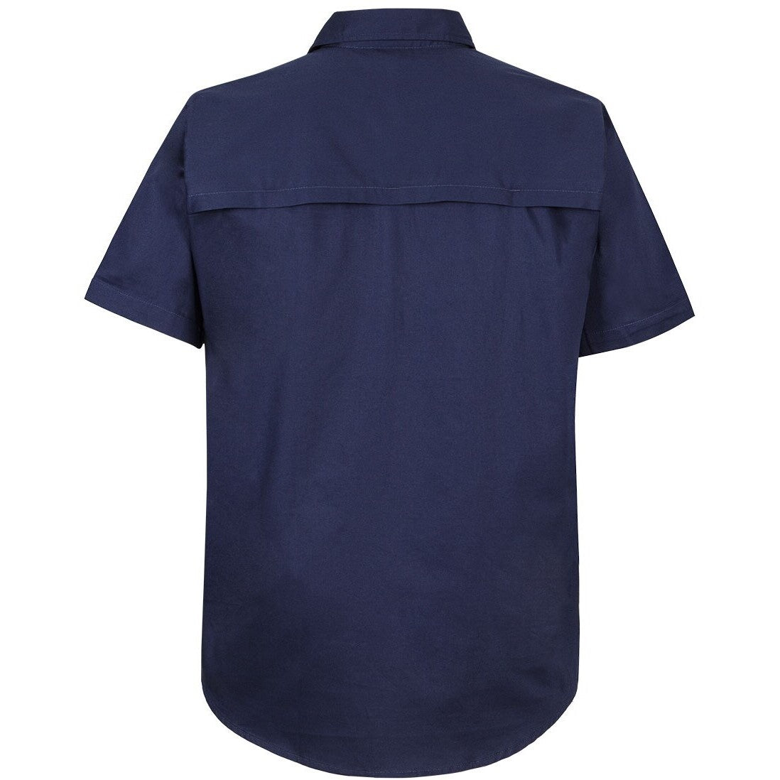 JB's Wear 6WKCF Close Front S/S 150g Work Shirt - Back View | color:Navy|view:back