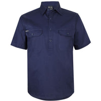 JB's Wear 6WKCF Close Front S/S 150g Work Shirt - Front View | color:Navy|view:front