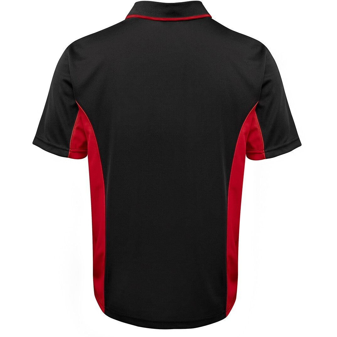 JB's Wear 7PP Contrast Polo - Back View | color:Black/Red|view:back