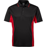 JB's Wear 7PP Contrast Polo - Front View | color:Black/Red|view:front