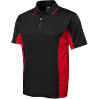JB's Wear 7PP Contrast Polo - Side View | color:Black/Red|view:side
