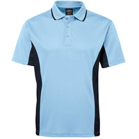 JB's Wear 7PP Contrast Polo - Front View | color:Lt Blue/Navy|view:front