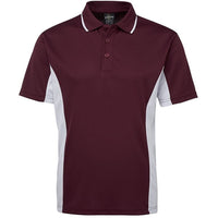JB's Wear 7PP Contrast Polo - Front View | color:Maroon/White|view:front