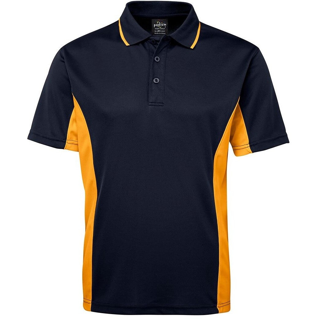 JB's Wear 7PP Contrast Polo - Front View | color:Navy/Gold|view:front