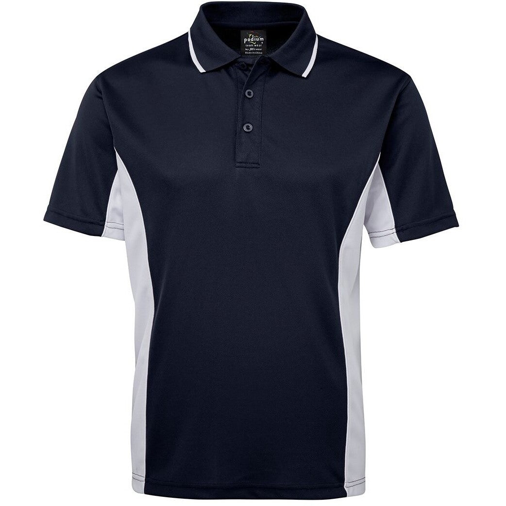 JB's Wear 7PP Contrast Polo - Front View | color:Navy/White|view:front