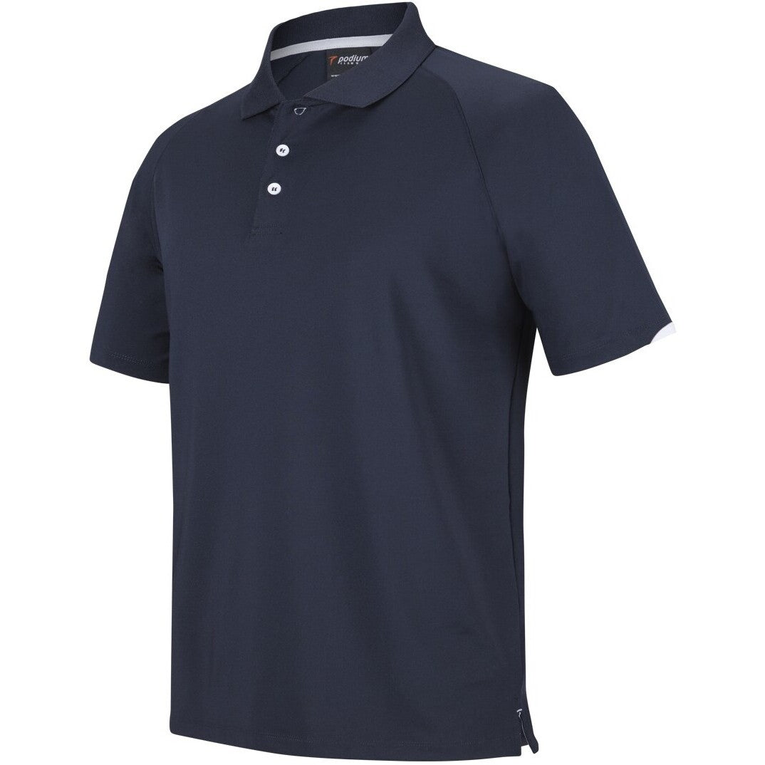 JB's Wear 7STC Contrast Stretch Polo - Side View | color:Navy/White|view:side