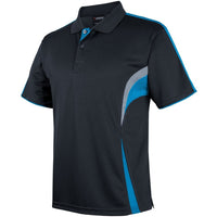 JB's Wear 7COP Cool Polo - Side View | color:Blk/Aqua/Grey|view:side
