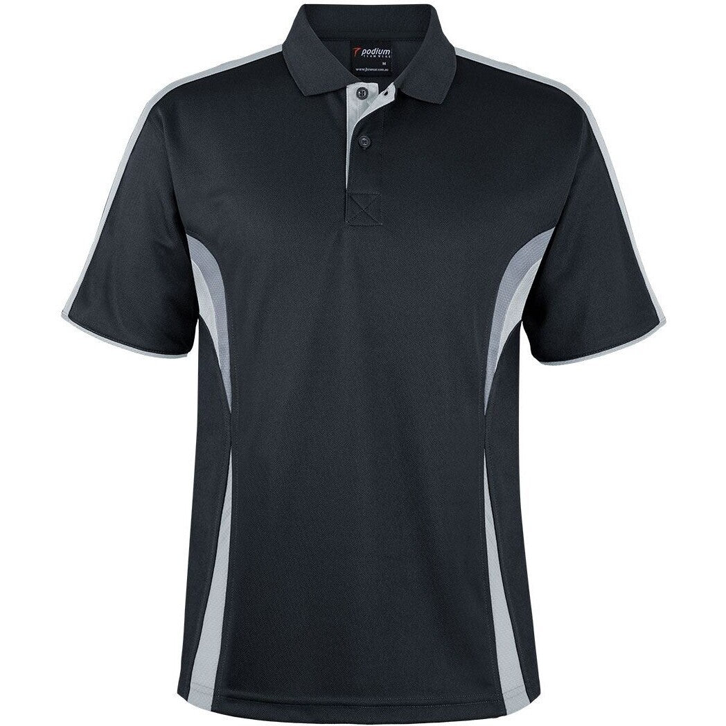 JB's Wear 7COP Cool Polo - Front View | color:Blk/Wht/Grey|view:front