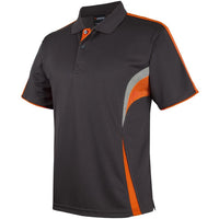 JB's Wear 7COP Cool Polo - Side View | color:Gunmetal/Orange/Grey|view:side