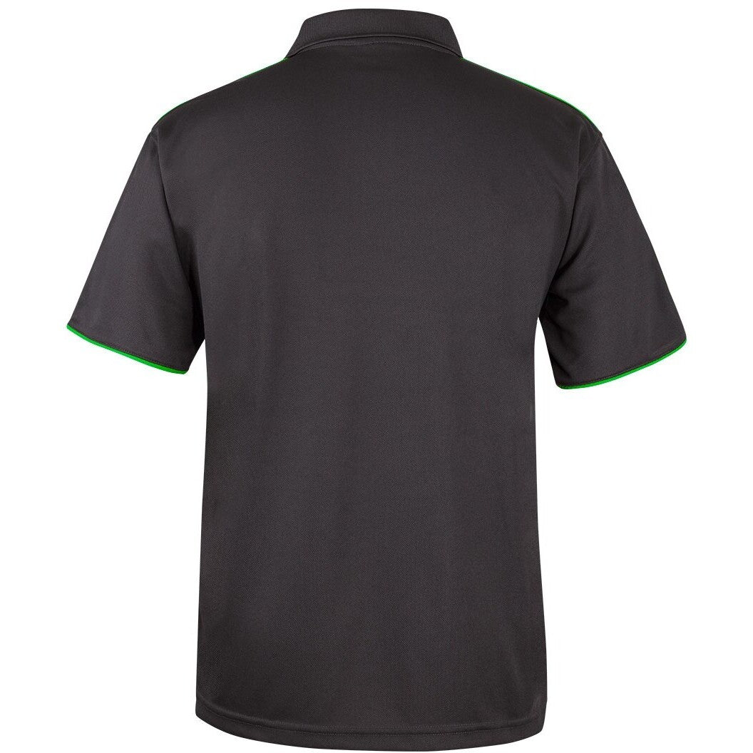 JB's Wear 7COP Cool Polo - Back View | color:Gunmetal/Pea Green/Grey|view:back