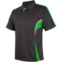 JB's Wear 7COP Cool Polo - Side View | color:Gunmetal/Pea Green/Grey|view:side
