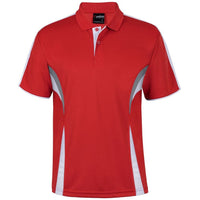 JB's Wear 7COP Cool Polo - Front View | color:Red/Wht/Grey|view:front